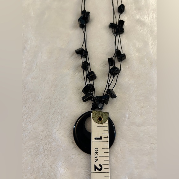 Handmade Black Beaded Pendant Necklace NEW - Picture 10 of 12